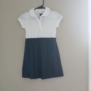Next White and Blue Polo Collar A-Line Dress Sz 6